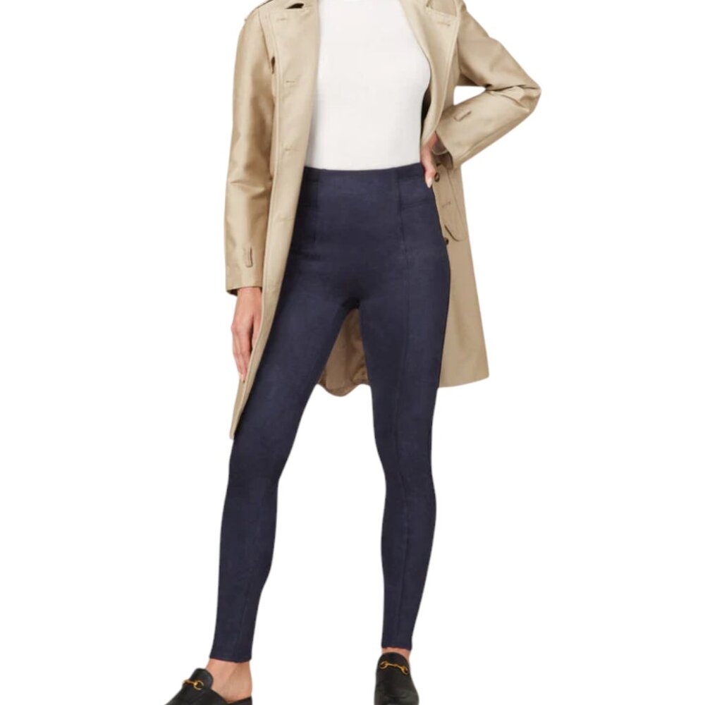 SPANX Faux Suede Leggings, Navy, M
